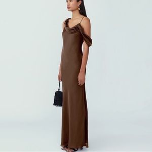Fame and Partners Francois Dress in Dark Chocolate
